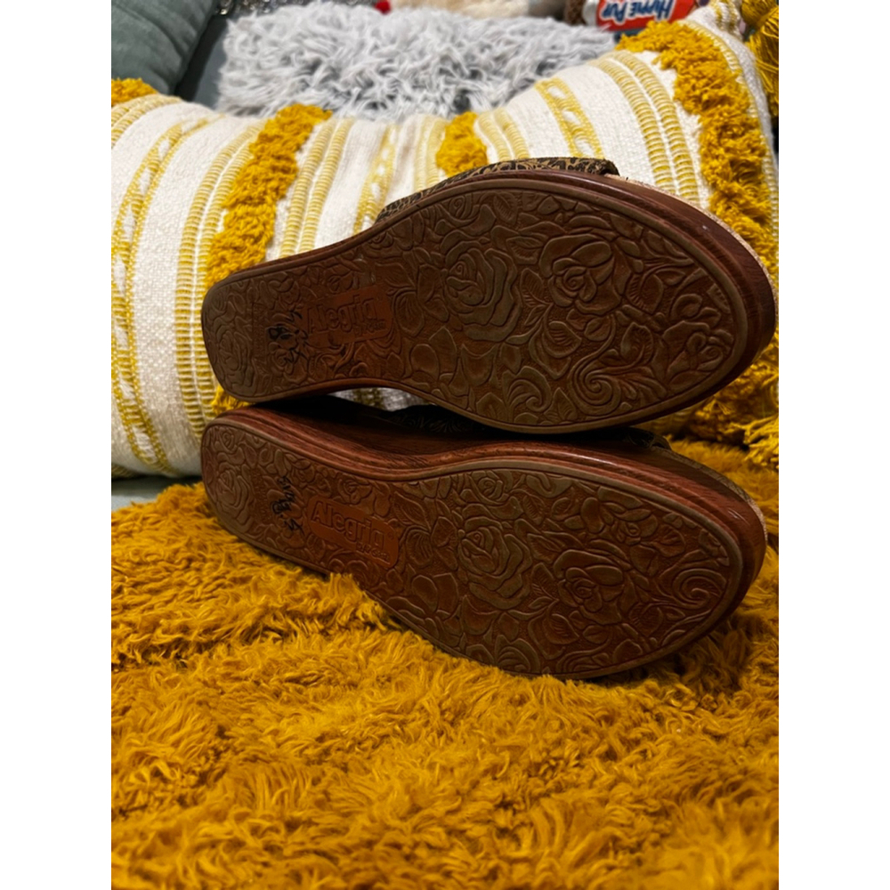 Women's Alegria Brown & Black Patterned Wedge Sandals - Picture 4 of 5